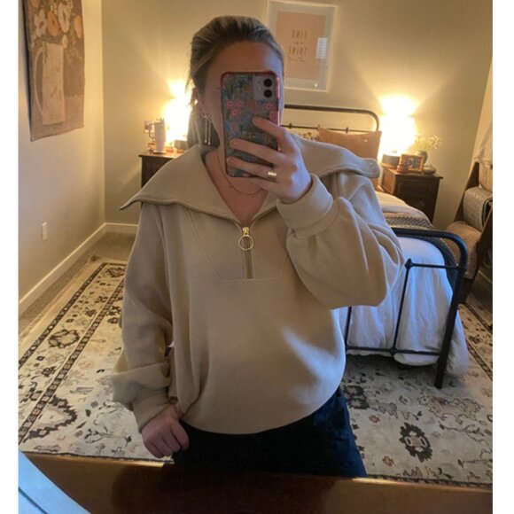 VARLEY Vine Ottoman Half Zip Pullover in Taupe Marl Size XX-Small - Picture 16 of 16